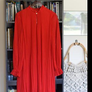 H&M Red Ruffle Midi Dress